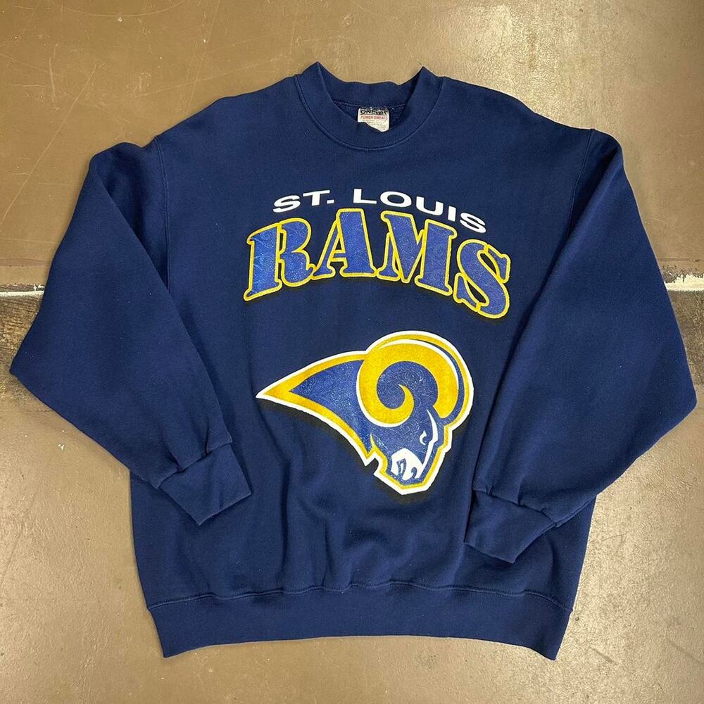 Vintage 90s St. Louis Rams NFL Football Crewneck Sweatshirt Retro Graphic